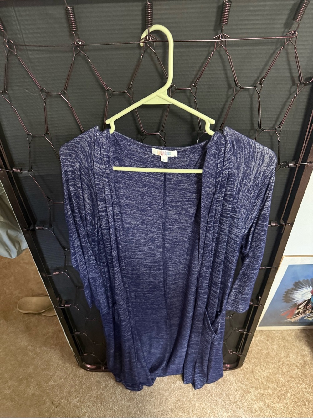 LuLaRoe Navy Blue Heathered Open Cardigan